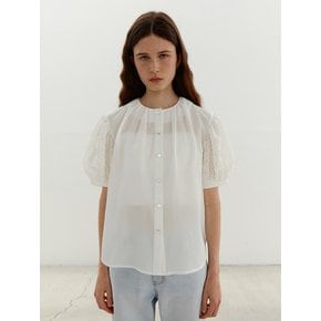 TWR LACE SLEEVE BLOUSE WHITE