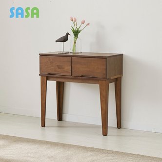 SASA 사사가구 시에라 고무나무원목 800 2칸서랍 화장대 테이블