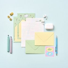 스크래빗 밀크캣 편지지 세트 4P 하우스 럭키