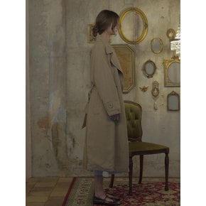 Premium linen overfit trench coat