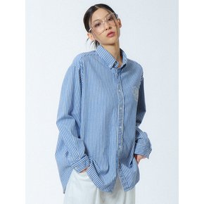 로고 스트라이프 셔츠 블루_LOGO STRIPE SHIRTS BLUE