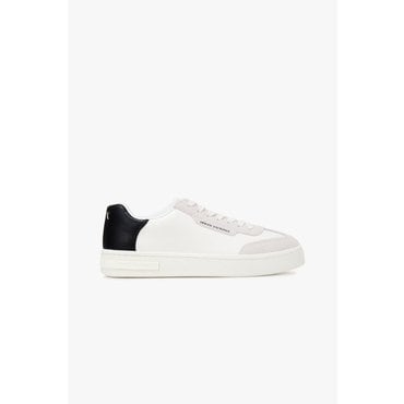 ARMANI EXCHANGE 여성 스웨이드 패치 레더 스니커즈( A425175504)오프 화이트