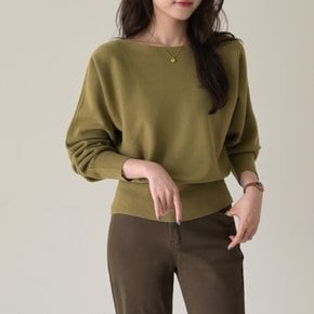 팔레트 여성 여리 가오리핏 보트넥 입술넥 니트 부드러운 베이직 이너 니트티 가을 겨울