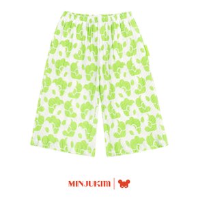 BP32PD706 Minjukim all over green flower pleats pants