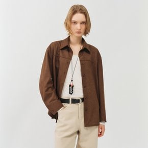 [11/4 발송] 스웨이드 오버핏 셔츠_브라운 / SUEDE OVERFIT SHIRT_BROWN