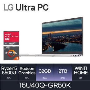 LG전자 울트라PC 15U40Q-GR50K (WIN11HOME/SSD 2TB/RAM 32GB) HMC