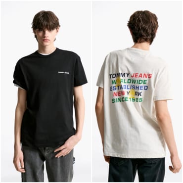 타미진스 남성 크레스트 그래픽 티셔츠 T32F1TTO46TMT1 TOMMY JEANS