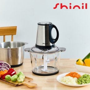 신일 2.5L 스테인리스+유리 4중 칼날 전동쵸퍼 다지기 SFM-30FM / 마늘탈피 박피기 휘핑기