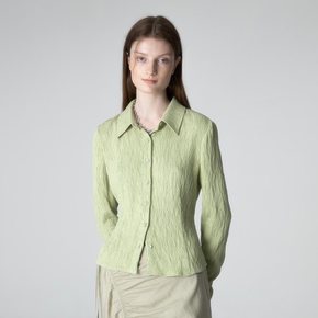 Sleeve Shirring Shirts in Green VW2AB342-32