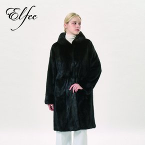 25FW 진도 엘페 휘메일 풀스킨 밍크 후드 코트- 블랙(EC17)