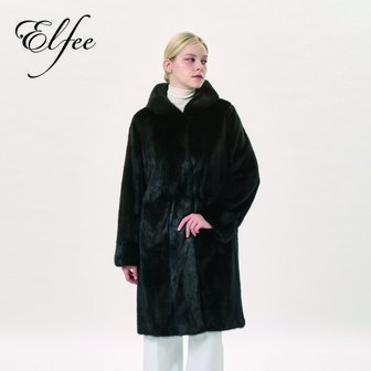  25FW 진도 엘페 휘메일 풀스킨 밍크 후드 코트- 블랙(EC17)