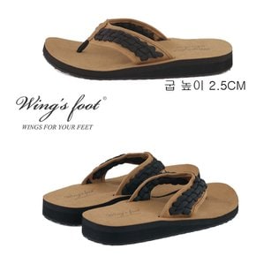 윙스풋(wings foots) 남성  ASLAN 데일리 쪼리 브라운/블랙(W658058)