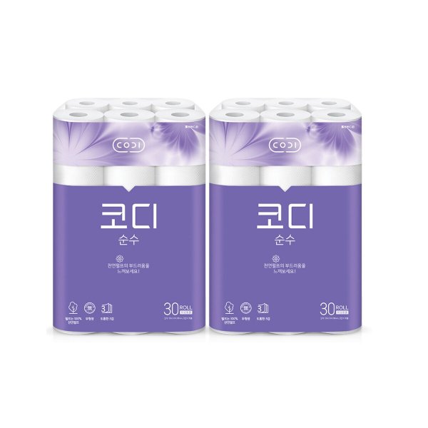 순수 화장지 30m*30롤 2팩