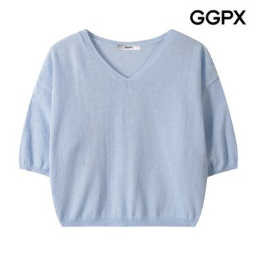GGPX V넥 6부 소매 숏 니트 (GP7KP023F)
