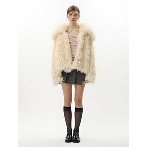 MOON FUR COAT cream