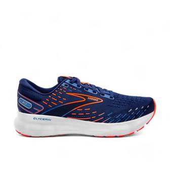 이스퀘어 5032970 BROOKS Mens Glycerin 20 Running Shoes In Blue Depths/palace Blue/orange