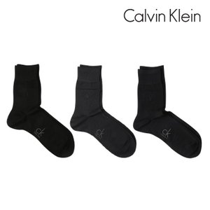 Calvin Klein 비즈-실켓 무지 중목 양말_31193