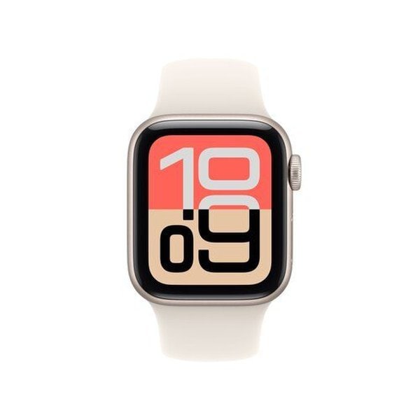 (1차) 애플워치 SE 3 GPS 44mm 스타라이트 알루미늄, 스타라이트 스포츠 밴드 (ML) MEHJ4KH/A