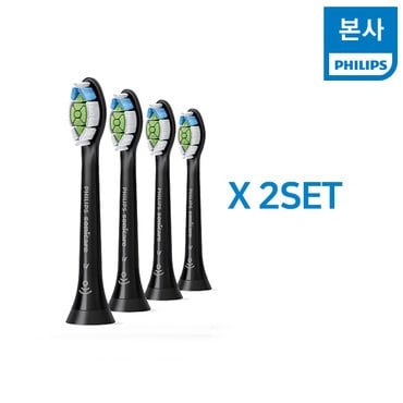 필립스 옵티멀화이트칫솔모 블랙 HX6064/96 2SET