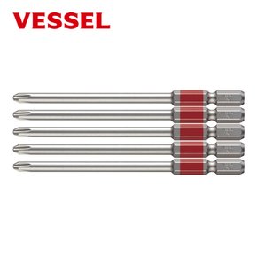 베셀 VESSEL GS5P2150D 단두 고사이비트 십자 2x150mm(+) 5개입 빨간비트 편두 엑스하드강 컬러