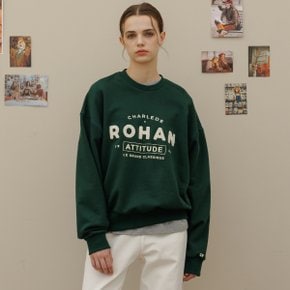 Charlesderohan lettering basic sweat shirt_Green