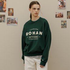 Charlesderohan lettering basic sweat shirt_Green