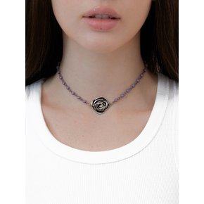 CANDY BALL ROSE CHOKER (LAVENDER)