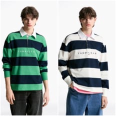 공용 리니어 스트라이프 럭비 티셔츠 T32F1TTO05TMT1 TOMMY JEANS