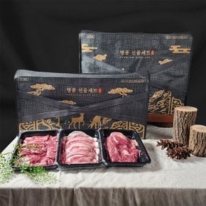 1++(9) 명품 한우 선물세트  등심(300g)+불고기(500g)+사태(300g) 총 1.1kg