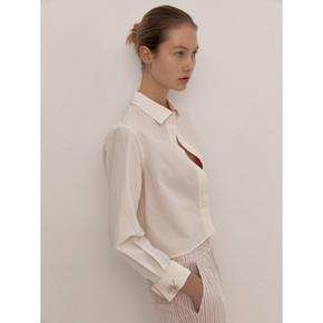 Embroidery Point Crop Shirts Ivory (WE4260T350)