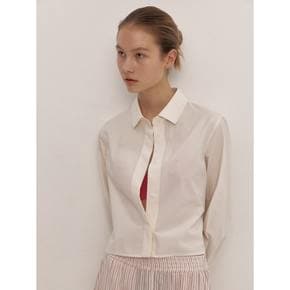 Embroidery Point Crop Shirts Ivory (WE4260T350)