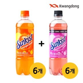 썬키스트 오렌지 소다 600ml 6개 + 제로 자두자몽 소다 600ml 6개