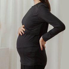 마미누리 임산부 소프트웜 덮개수유티 수유복 임부 상의 티셔츠_P316673140