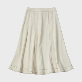 W COTTON FLARED SKIRT [CREAM]