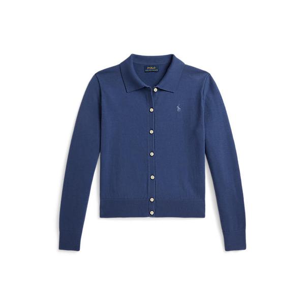 폴로 키즈 여아 7-16세 콤드 코튼 폴로 카디건(CWPOSWEG6820628400)
