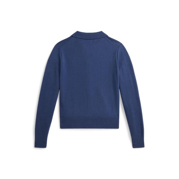 폴로 키즈 여아 7-16세 콤드 코튼 폴로 카디건(CWPOSWEG6820628400)