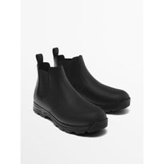 Leather sock ankle boots with vibram® detail 12059450800