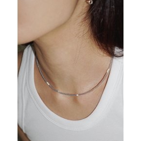 LOVE SKINNY BEADS NECKLACE GREY