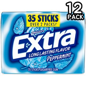 EXTRA Spearmint Sugarfree Gum 엑스트라 페퍼민트 슈가프리 무설탕 껌 35입 12팩