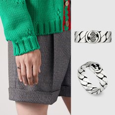 구찌 인터락킹 와이드 링 실버 반지 661513 J8400 0728