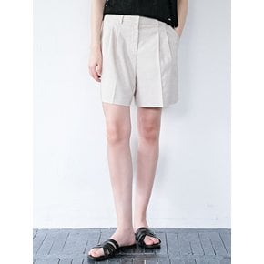 Sable Two Tuck Shorts Beige