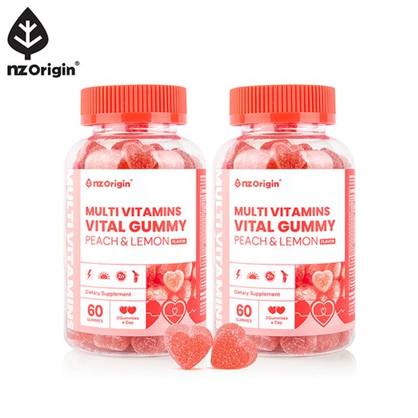 [공식][1+1] 복숭아&레몬맛/멀티비타민 바이탈 구미 60구미 (총 2개월분)