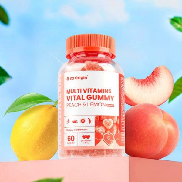 [공식][1+1] 복숭아&레몬맛/멀티비타민 바이탈 구미 60구미 (총 2개월분)