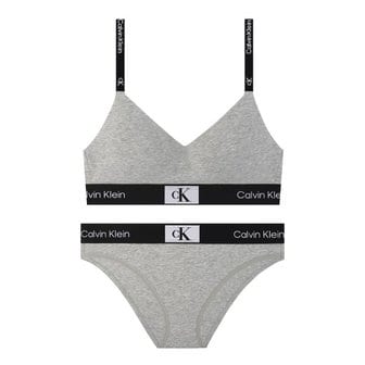 Calvin Klein Underwear 여성 브라렛+팬티 세트 QF7218+QF7222 GREY_P335682761