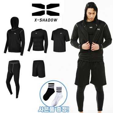 X-SHADOW [본사공식] 남자 운동복 5종1세트 올인원 헬스복 트레이닝복 요가복 레깅스 머슬핏