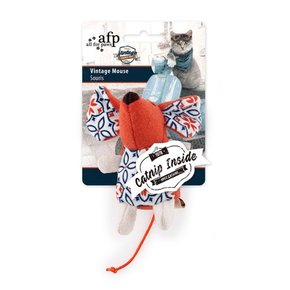 AFP 고양이 스트레스 해소 빈티 생쥐인형 캣닢 RED_2568