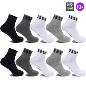 [JP SOCKS] 남성 이중쿠션 스포츠 양말 단목 10켤레 (S5910277)