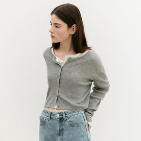 BASIC LINEN CARDIGAN GRAY
