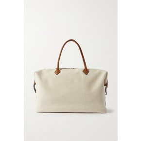 Perriand Weekend Leather-trimmed Linen-canvas Tote 베이지