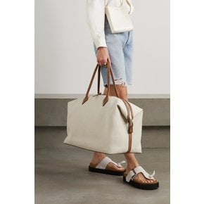 Perriand Weekend Leather-trimmed Linen-canvas Tote 베이지